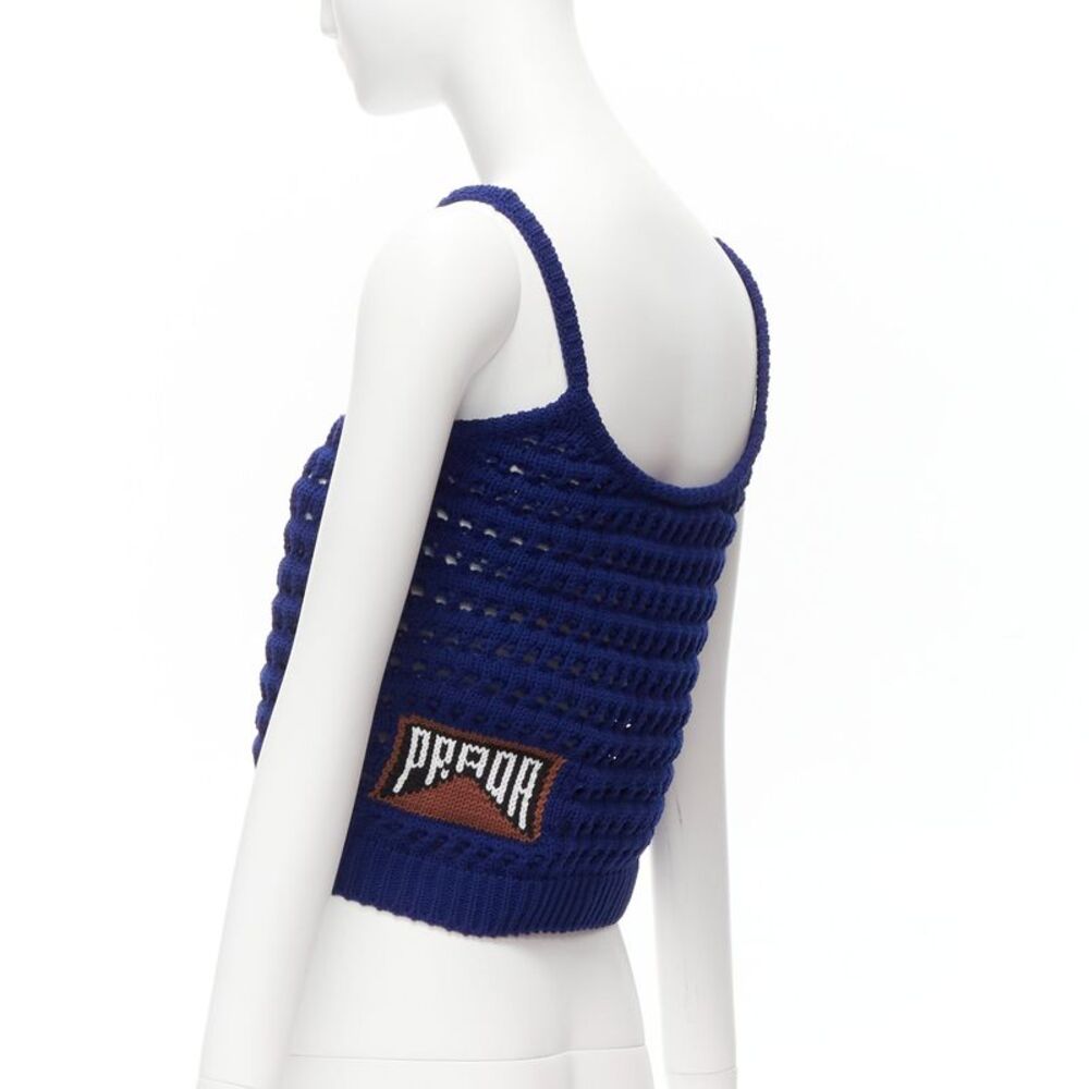 Prada 2018 Logo Crochet Knit Tank Top